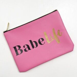 Ruby + Cash Babe Life pink zip up pouch